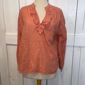 NWOT Anthropologie Pilcro Brianna Ruffled Striped Top